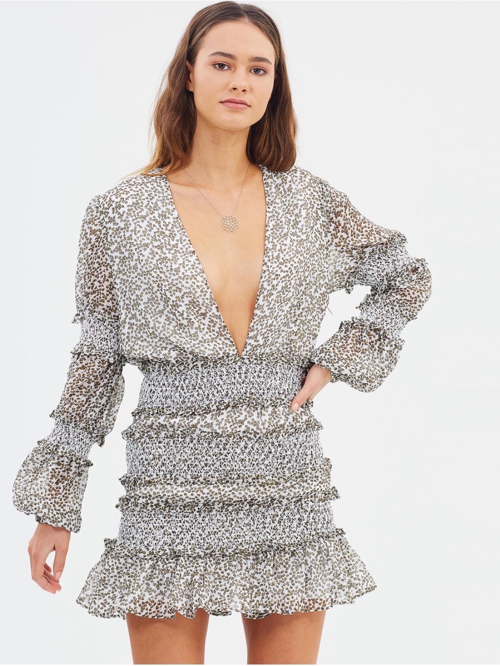 The East Order Behati Mini Dress with V Neck